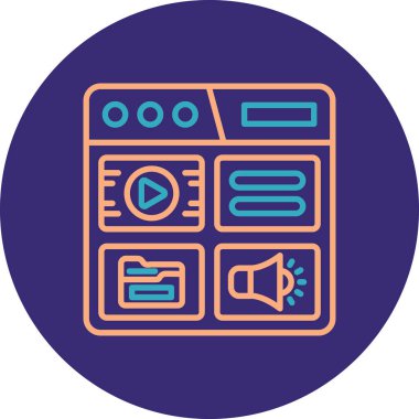 Televizyon. Web simgesi basit illüstrasyon