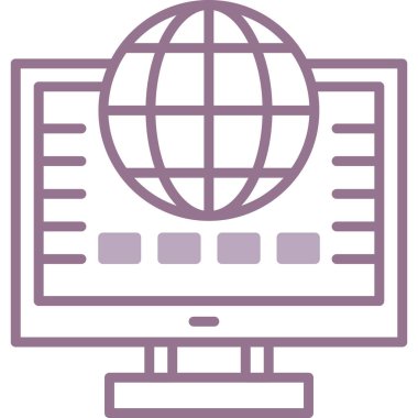 Bilgisayar monitörü. Web simgesi basit illüstrasyon