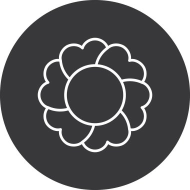 Bir çiçek simgesinin vektör illüstrasyonu