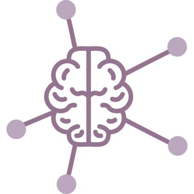 Beyin. Web simgesi basit illüstrasyon