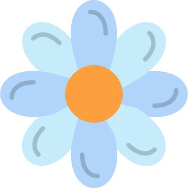 Papatya çiçeğinin düz stil ikonu