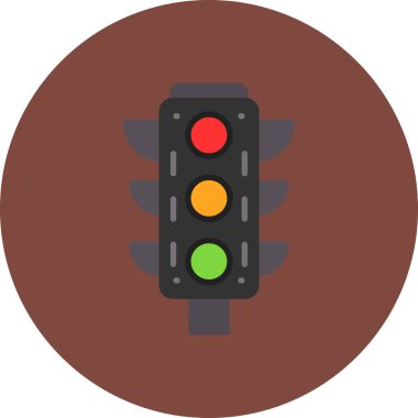 Trafik ışığı vektörü düz illüstrasyon tasarımı