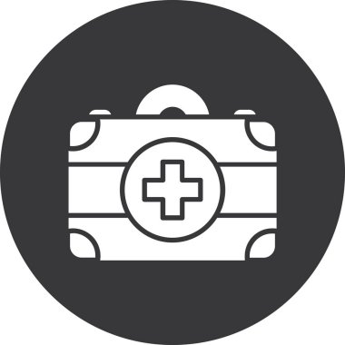 Tıbbi çanta simgesinin vektör illüstrasyonu