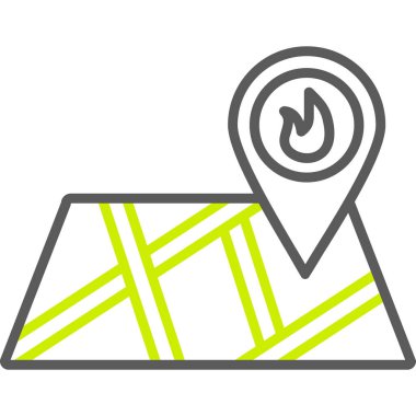 Konum imleci simgesi, vektör illüstrasyonlu harita işaretleyici