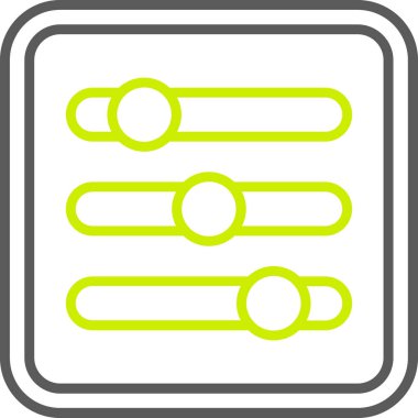 Termometre simgesi. Vektör biçimi yuvarlak açılı düz ikonik sembol, sarı renk, beyaz arkaplan.