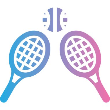 iki tenis raketi ve top vektör çizimi tasarımı