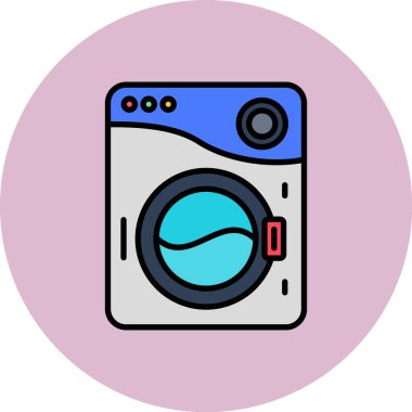 Çamaşır makinesi. Basit resimleme