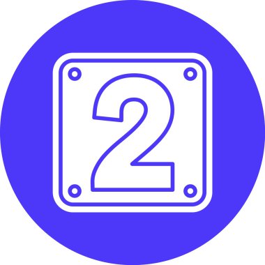 2 numaralı simge vektör illüstrasyonu