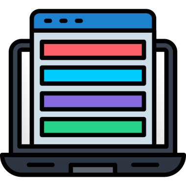 bilgisayar monitörü web simgesi, basit vektör illüstrasyonu