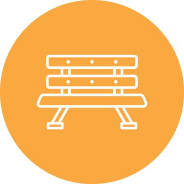 ahşap bank ikonu vektör illüstrasyonu