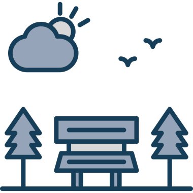 Orman. Web simgesi basit illüstrasyon