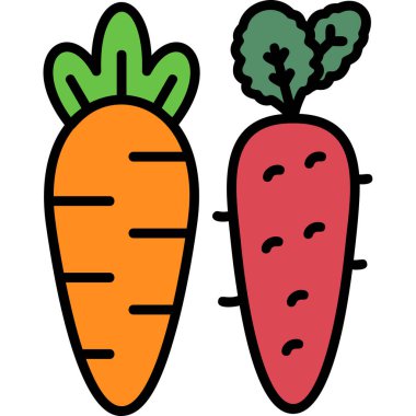 Sebzeler sağlıklı gıda ikonu - ana hatlarıyla