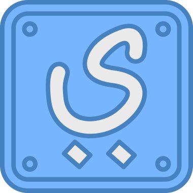 S harfi simgesinin vektör çizimi