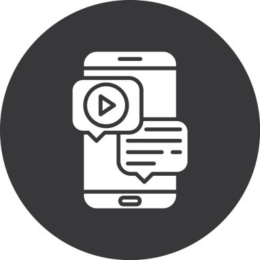 çalma düğmesi simgesi olan akıllı telefon, basit vektör illüstrasyonu