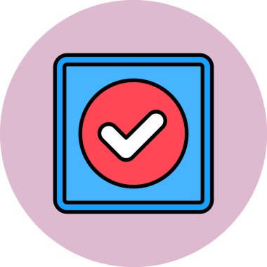 İşaretleme simgesi vektör illüstrasyonunu kontrol et