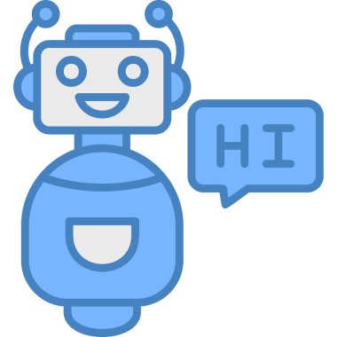 robot sohbet simgesi vektör illüstrasyonu