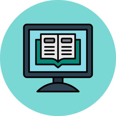 Çevrimiçi eğitim vektörü illüstrasyonu