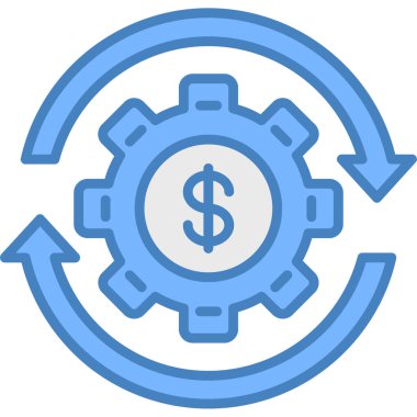 Dolar dişli vektör simgesi