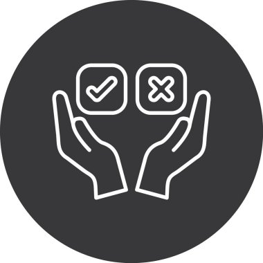 Onay simge vektör web ve mobil uygulaması tasarımı, onay logo kavramı için izole üzerinde beyaz arka plan