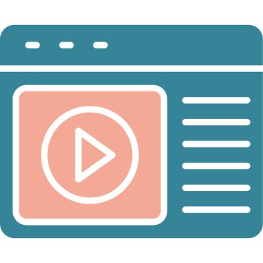 video vektör düz simge