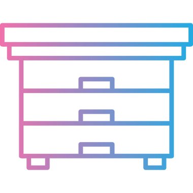 çekmece sandığı renk vektörü simgesi.