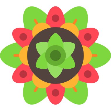 Çiçek süsleme çiçek simgesi doldurulmuş dış hat biçiminde