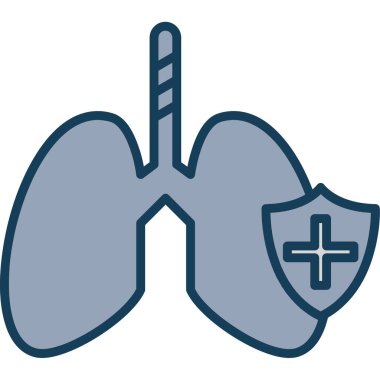 Tıbbi akciğer ikonu. Web için akciğer vektör simgelerinin özet çizimi