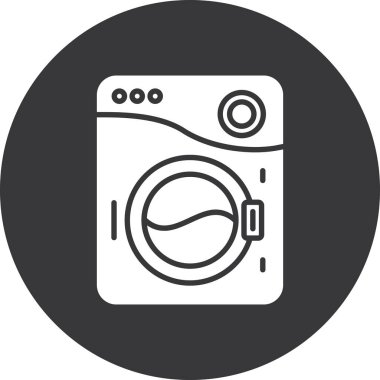 çamaşır makinesi ikon vektör çizimi
