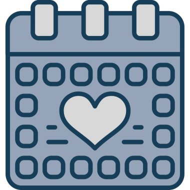 gün takvimi simgesi doldurulmuş dış hat biçimi