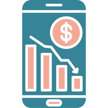 finansal büyüme düz vektör simgesi