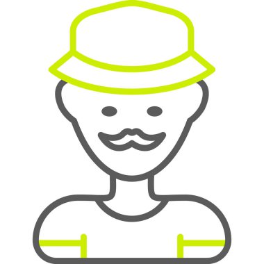 Çiftçi simgesi, vektör illüstrasyonu