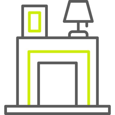 masa lambası simgesi, vektör illüstrasyonu