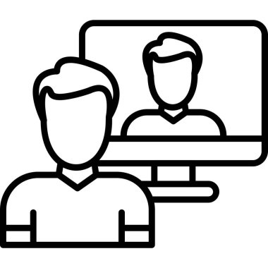 Konferans toplantı simgesi ana hatları biçiminde