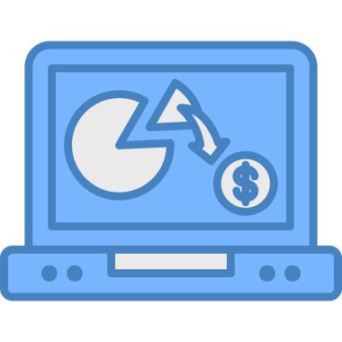 Dolar simgesi vektör grafik tasarımlı dizüstü bilgisayar