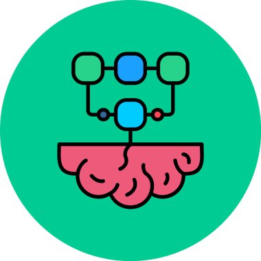 Beyin. Web simgesi basit illüstrasyon