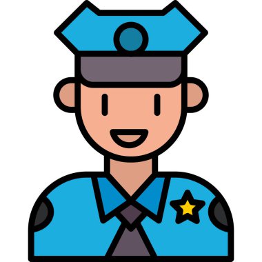 Polis. Web simgesi basit illüstrasyon