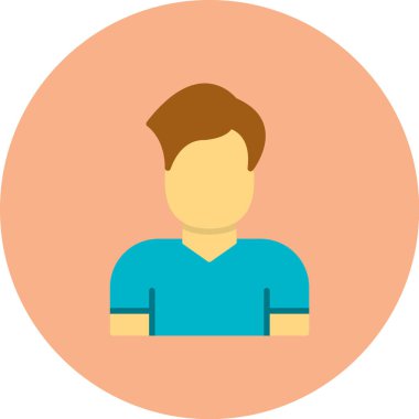 erkek karakter simgesi, düz tasarım