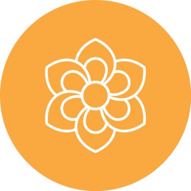 Bir çiçek simgesinin vektör illüstrasyonu