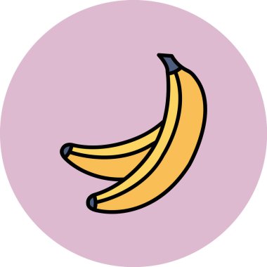 Muz ikonu. vektör illüstrasyonu