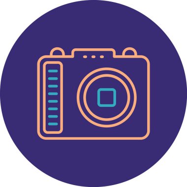 Kişisel kamera ikonu çizgisi çizimi. güzel ve güzel vektör çizimi