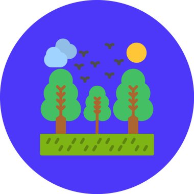 Ağaçlar. Web simgesi basit illüstrasyon