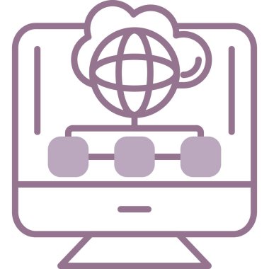 İnternet ağı. Web simgesi basit illüstrasyon