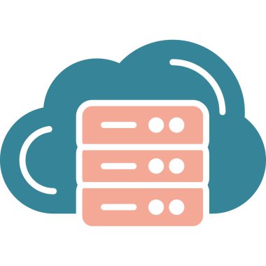 Bulut hesaplama. Düz simge. vektör illüstrasyonu