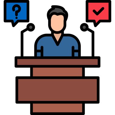 Politikacı simgesi, vektör illüstrasyonu basit tasarım