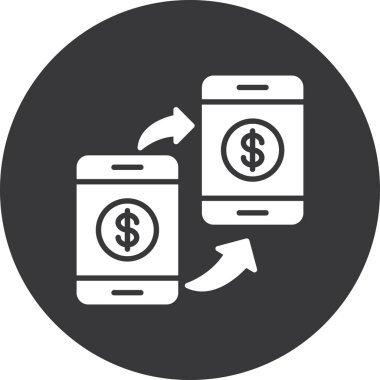 taşınabilir para aktarım simgesi doldurulmuş ana hat biçimi