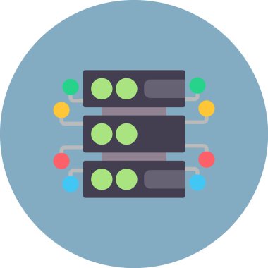 veritabanı vektörü düz renk simgesi