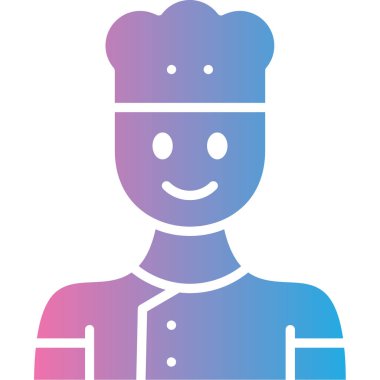 Şef ikonu. vektör illüstrasyonu