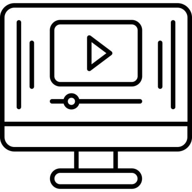 Bilgisayar ekranı. Web simgesi basit illüstrasyon