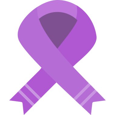 Göğüs kanseri kurdele ikonu. Göğüs kanseri farkındalık vektörü illüstrasyonunun düz tasarımı.