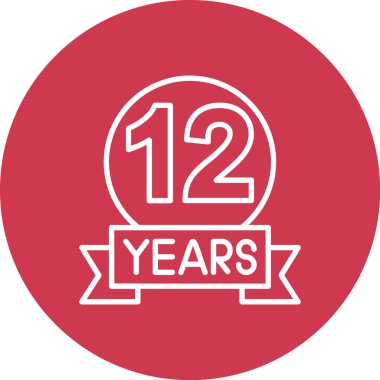 2. Yıl dönümü kırmızı vektör damgası